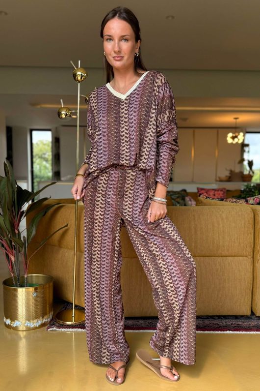 Laundry B Monaco Co ord Set Aubergine /15 =